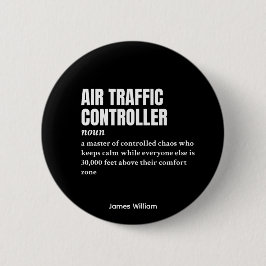 Luchtverkeersleider – hilarische taakdefinitie ronde button 5,7 cm