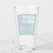 Luchtverkeersleider - Luchtvaartcadeaudefinitie Glas (Achterkant)