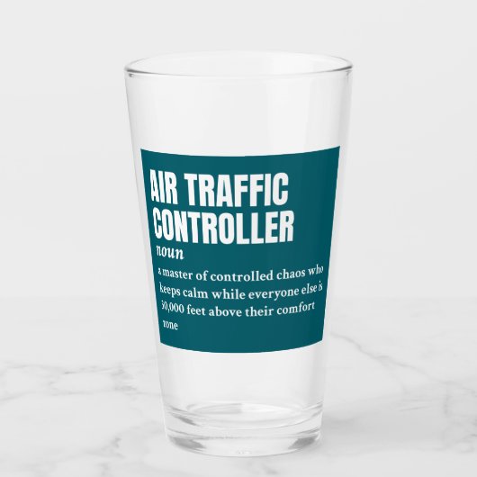 Luchtverkeersleider - Luchtvaartcadeaudefinitie Glas (Voorkant)