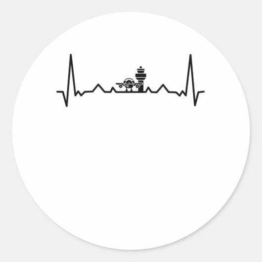 Luchtverkeersleider Ronde Sticker (Voorkant)