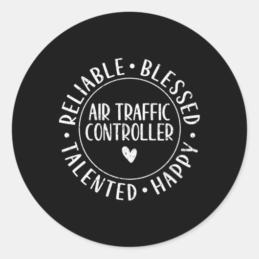 Luchtverkeersleider Ronde Sticker (Voorkant)