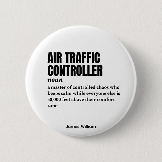 Luchtverkeersleider – Slimme definitie Ronde Button 5,7 Cm (Voorkant)