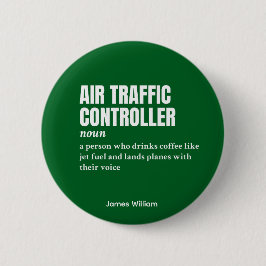 Luchtverkeersleider – taakdefinitiepenning ronde button 5,7 cm