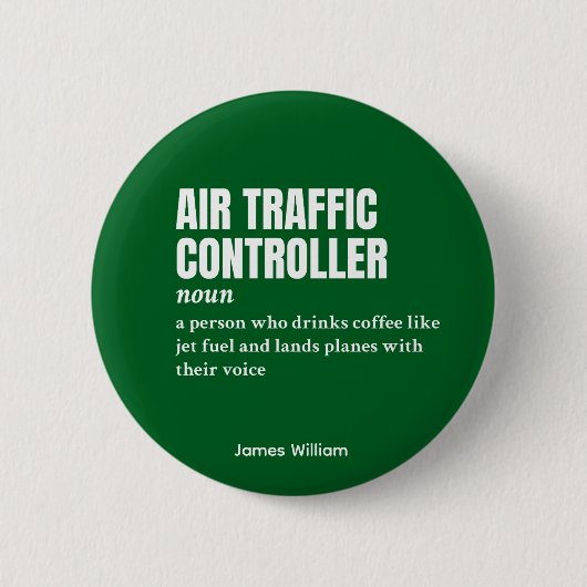 Luchtverkeersleider – taakdefinitiepenning ronde button 5,7 cm (Voorkant)