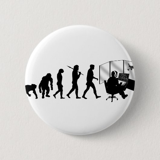 Luchtverkeersleiders geven towerbesturing ronde button 5,7 cm (Voorkant)