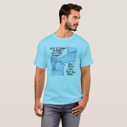 Luchtverkeersleiding Eucks Cartoon Tshirt (Voorkant volledig)