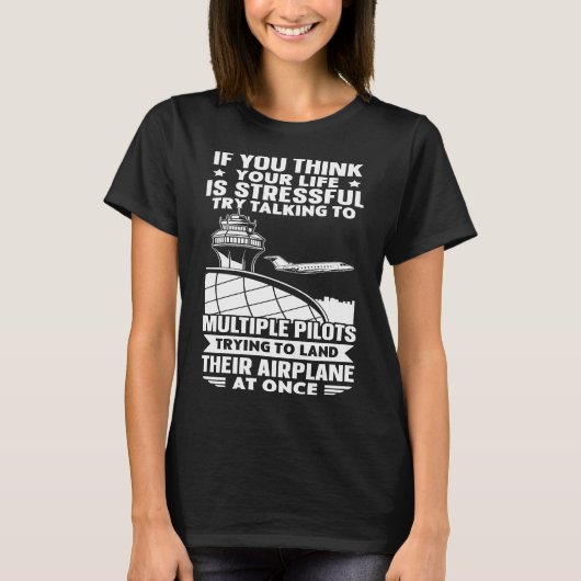 Luchtverkeersleiding Kostuum Luchtverkeersleider T-shirt (Voorkant)