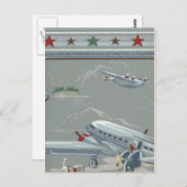  luchtvervoer in grijs briefkaart (Voorkant / Achterkant)