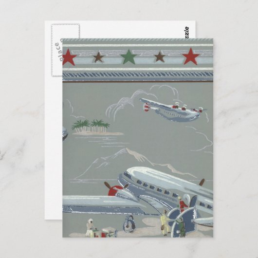 luchtvervoer in grijs briefkaart (Voorkant / Achterkant)