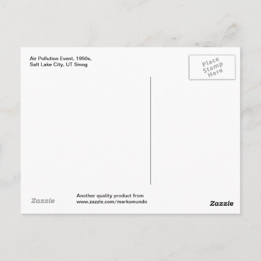 Luchtvervuiling evenement, Salt Lake City, UT Smog Briefkaart (Achterkant)