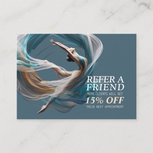 Luchtvliegen Air Yoga Instructeur Pilates Fitness Aanbevelingskaartje (Voorkant)