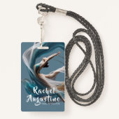 Luchtvliegen Air Yoga Instructeur Pilates Fitness Badge (Achterkant met draagriem)