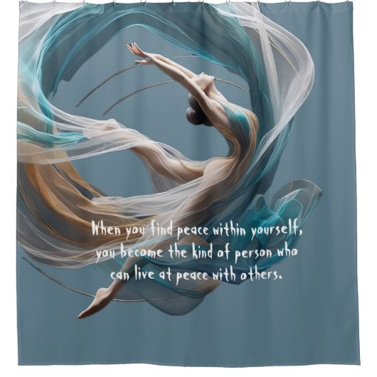 Luchtvliegen Air Yoga Instructeur Pilates Fitness Douchegordijn (Voorkant)