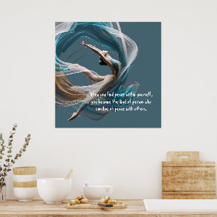 Luchtvliegen Air Yoga Instructeur Pilates Fitness Poster