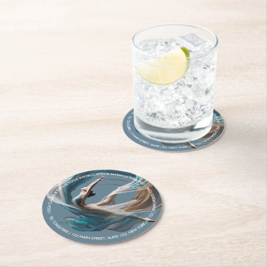 Luchtvliegen Air Yoga Instructeur Pilates Fitness Ronde Kartonnen Onderzetter (Insitu)