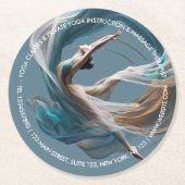 Luchtvliegen Air Yoga Instructeur Pilates Fitness Ronde Kartonnen Onderzetter (Voorkant)