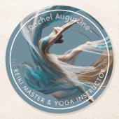 Luchtvliegen Air Yoga Instructeur Pilates Fitness Ronde Kartonnen Onderzetter (Voorkant)