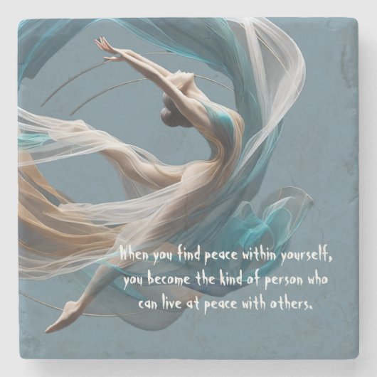 Luchtvliegen Air Yoga Instructeur Pilates Fitness Stenen Onderzetter (Voorkant)