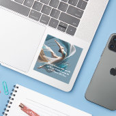 Luchtvliegen Air Yoga Instructeur Pilates Fitness Sticker (Laptop met iPhone)