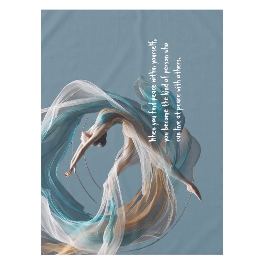 Luchtvliegen Air Yoga Instructeur Pilates Fitness Tafelkleed (Voorkant)