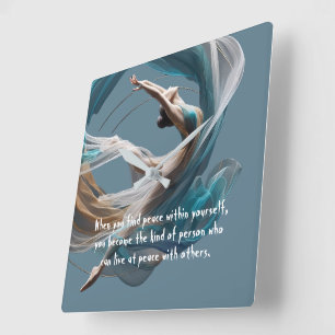 Luchtvliegen Air Yoga Instructeur Pilates Fitness Vierkante Klok