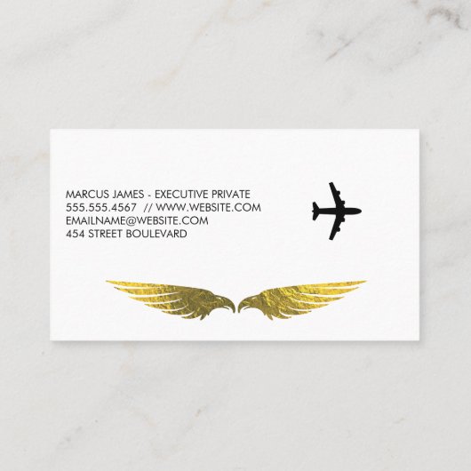 Luchtvliegtuig | Goudolie Visitekaartje (Achterkant)