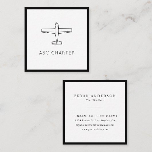 Luchtvliegtuig Vierkante Visitekaartje (Voorkant / Achterkant)