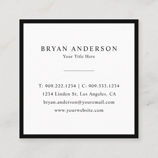 Luchtvliegtuig Vierkante Visitekaartje (Achterkant)