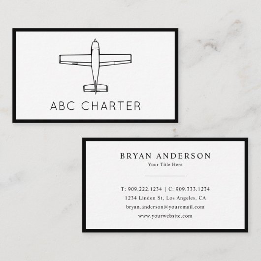 Luchtvliegtuig Visitekaartje (Voorkant / Achterkant)