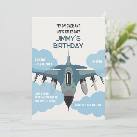LUCHTVLIEGTUIG VLIEG VERJAARDAG KAART (Staand voorkant)