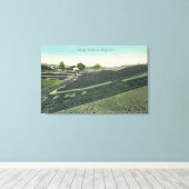 Luchtwater Uitzicht van snoepjes die in de zon dro Canvas Afdruk (Insitu (Houten vloer))