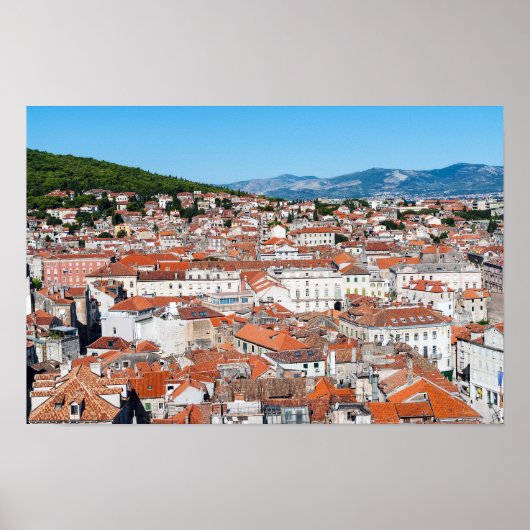Luchtzicht op de stad Split - Dalmatië, Kroatië Poster (Voorkant)