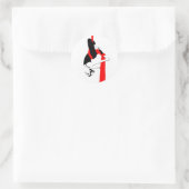 Luchtzijde Danser Gemini Pose Ronde Sticker (Tas)