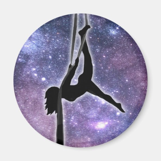 Luchtzijde danser Silhouet Galaxy Magnet (Voorkant)