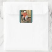 "Lucia Day!" Jongen op een Rocking Horse Vierkante Sticker (Tas)