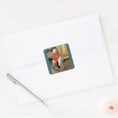 "Lucia Day!" Jongen op een Rocking Horse Vierkante Sticker (Envelop)