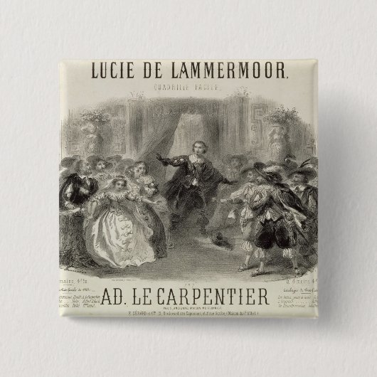Lucia de Lammermoor' de opera Vierkante Button 5,1 Cm (Voorkant)