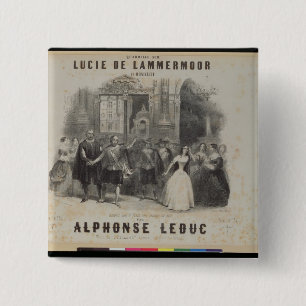 Lucia de Lammermoor" door Gaetano Donizetti Vierkante Button 5,1 Cm