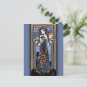 "Lucia" Gothic Flower Moon Fairy Art Briefkaart (Staand voorkant)