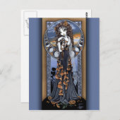 "Lucia" Gothic Flower Moon Fairy Art Briefkaart (Voorkant / Achterkant)