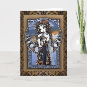 "Lucia" Gothic Flower Moon Fairy Art Wenskaart Kaart