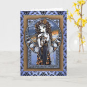 "Lucia" Gotische Flower Moon Fairy Art Wenskaart Kaart (Gele Bloem)