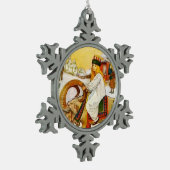 Lucia Rides the Jul Goat Tin Sneeuwvlok Ornament (Links)