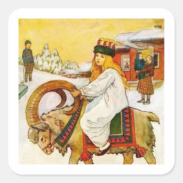 Lucia Rides the Jul Goat Vierkante Sticker