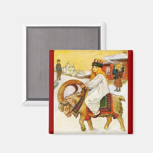Lucia Riding a Kerstgeit Magneet (Voorkant / Achterkant)