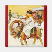 Lucia Riding a Kerstgeit Magneet (Voorkant)