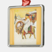 Lucia Riding a Kerstgeit Metalen Ornament (Links)