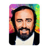 Luciano Pavarotti gekleurd portret Magneet (Verticaal)