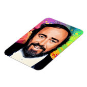 Luciano Pavarotti gekleurd portret Magneet (Linkerzijde)