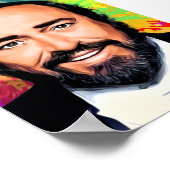 Luciano Pavarotti gekleurd portret Poster (Hoek)